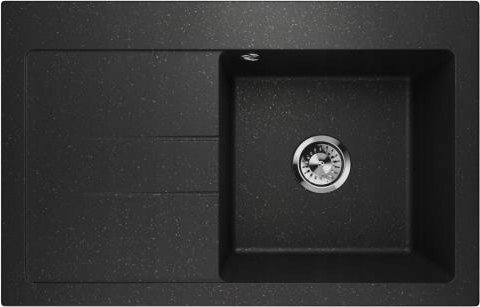 Zlewozmywak Lavello ZLEWOZMYWAK GRANITOWY LAVELLO LUXOR1.0 CZARNY POZŁAC LEWY