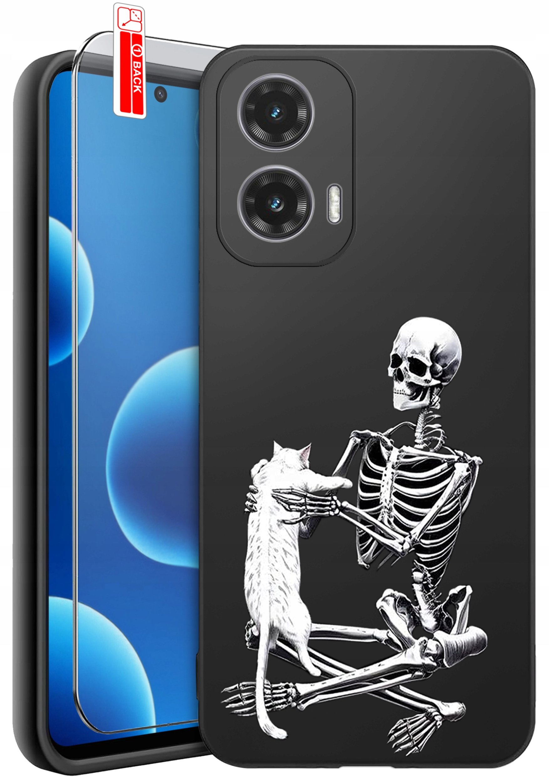 ETUI do Motorola Moto G45 5G | WZORY | SILIKONOWE MATT CASE + SZKŁO 9H