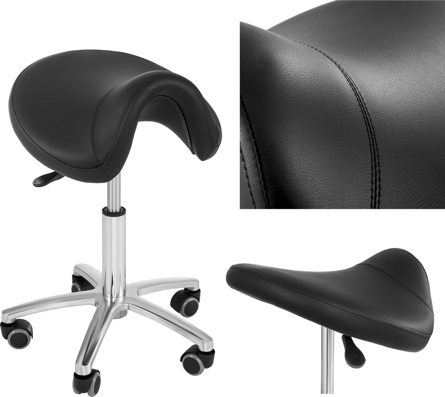 Physa Stołek taboret hoker siodłowy mobilny na kółkach Physa SORANO czarny