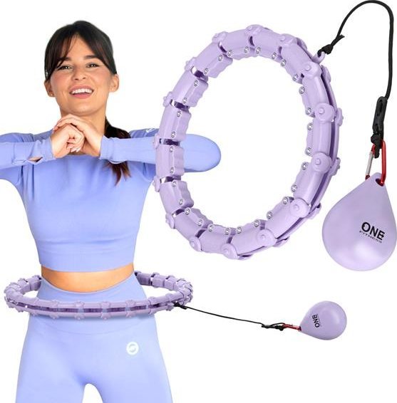 One Fitness Hula hop z wypustkami i obciążnikiem OHA02 fioletowe