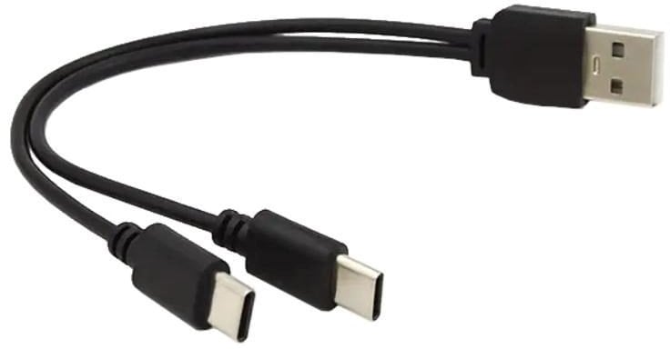 Kabel USB PremiumCord USB-A - USB-C 0.15 m Czarny (ku2y04)