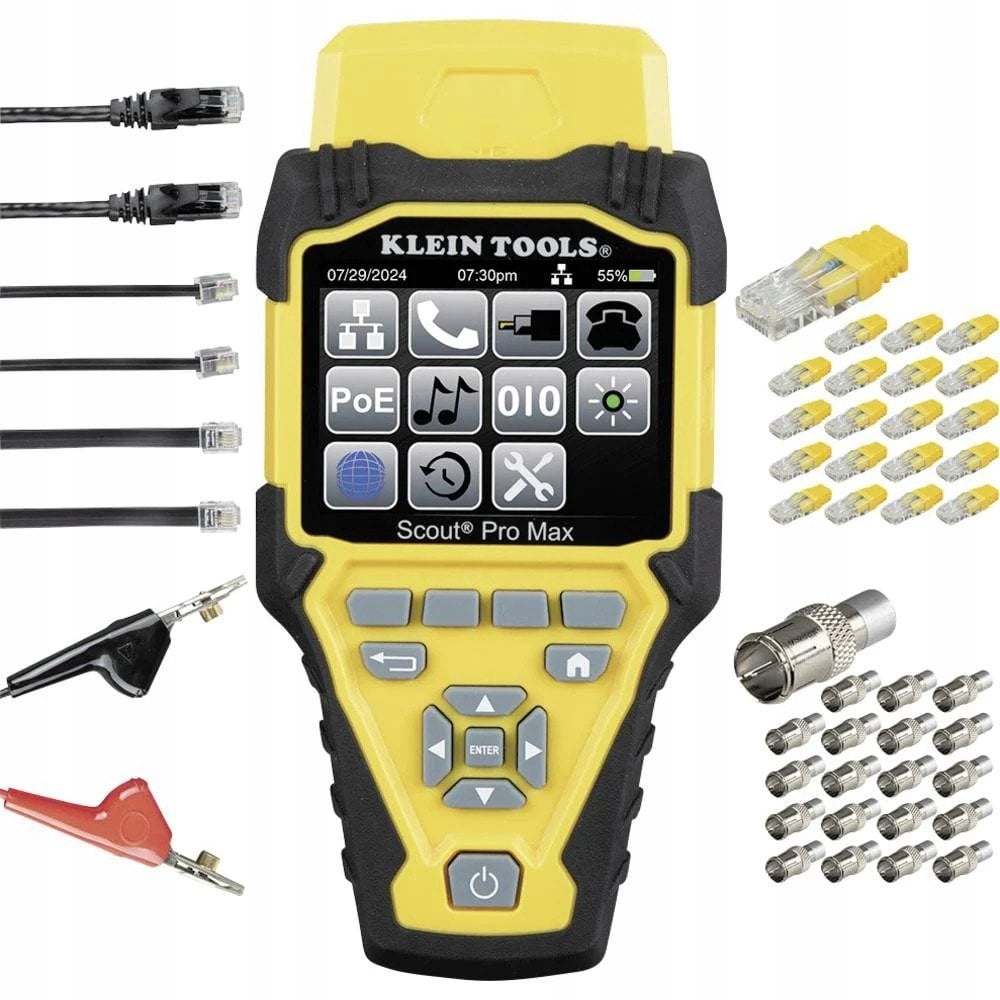 KLEIN TOOLS - VDV Scout® Pro Max Tester s přijímačem Set - 20x RJ45, 20x F-konektor