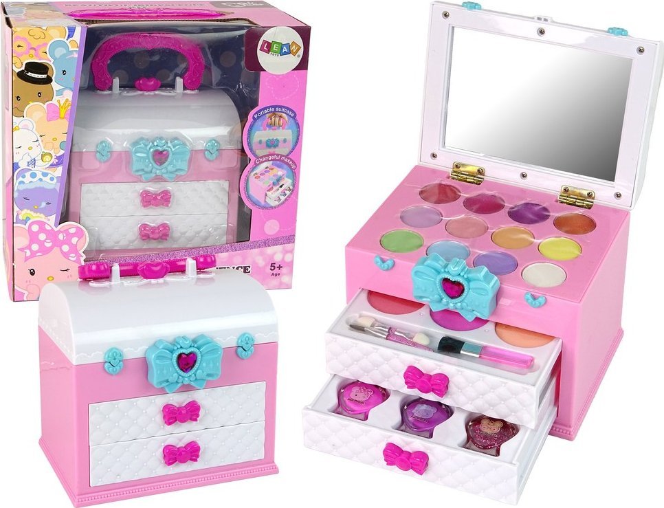 LeanToys Zestaw Piękności w Walizce Różowy Biały
