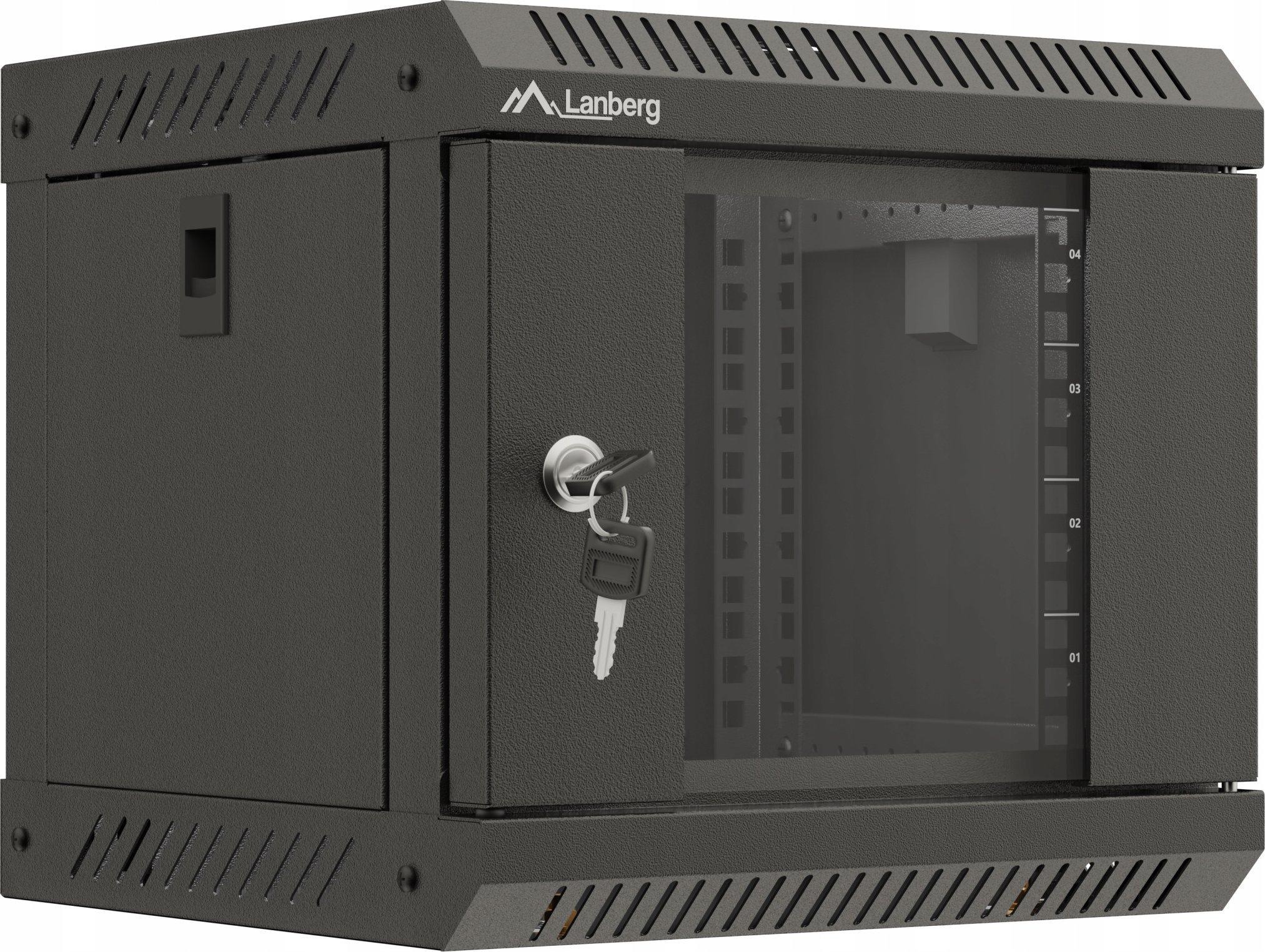 SZAFA INSTALACYJNA RACK WISZĄCA 19" 4U 600X450 SZARA DRZWI PERFOROWANE LANBERG (FLAT PACK)