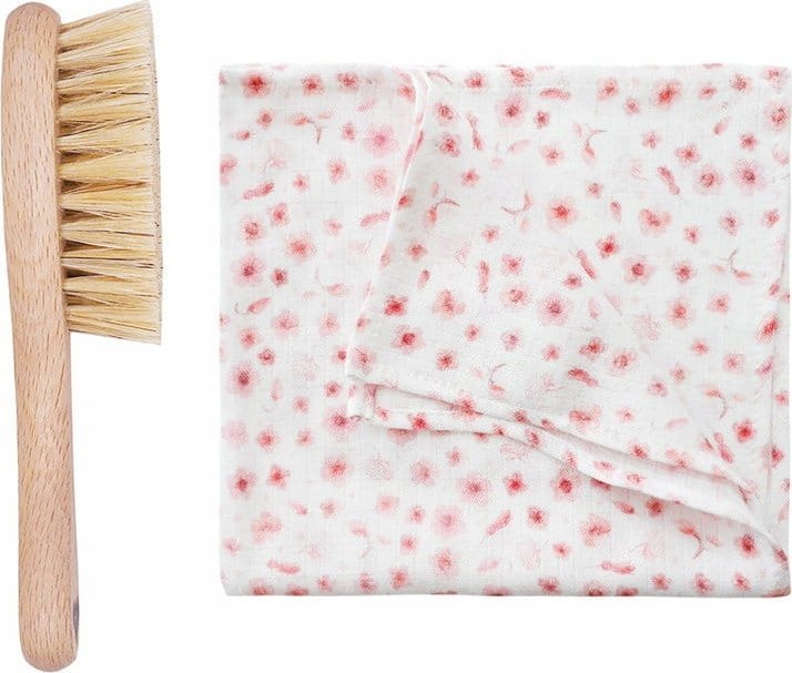 LullaLove Szczotka na ciemieniuchę z myjką - Kwiaty Róż Lullalove