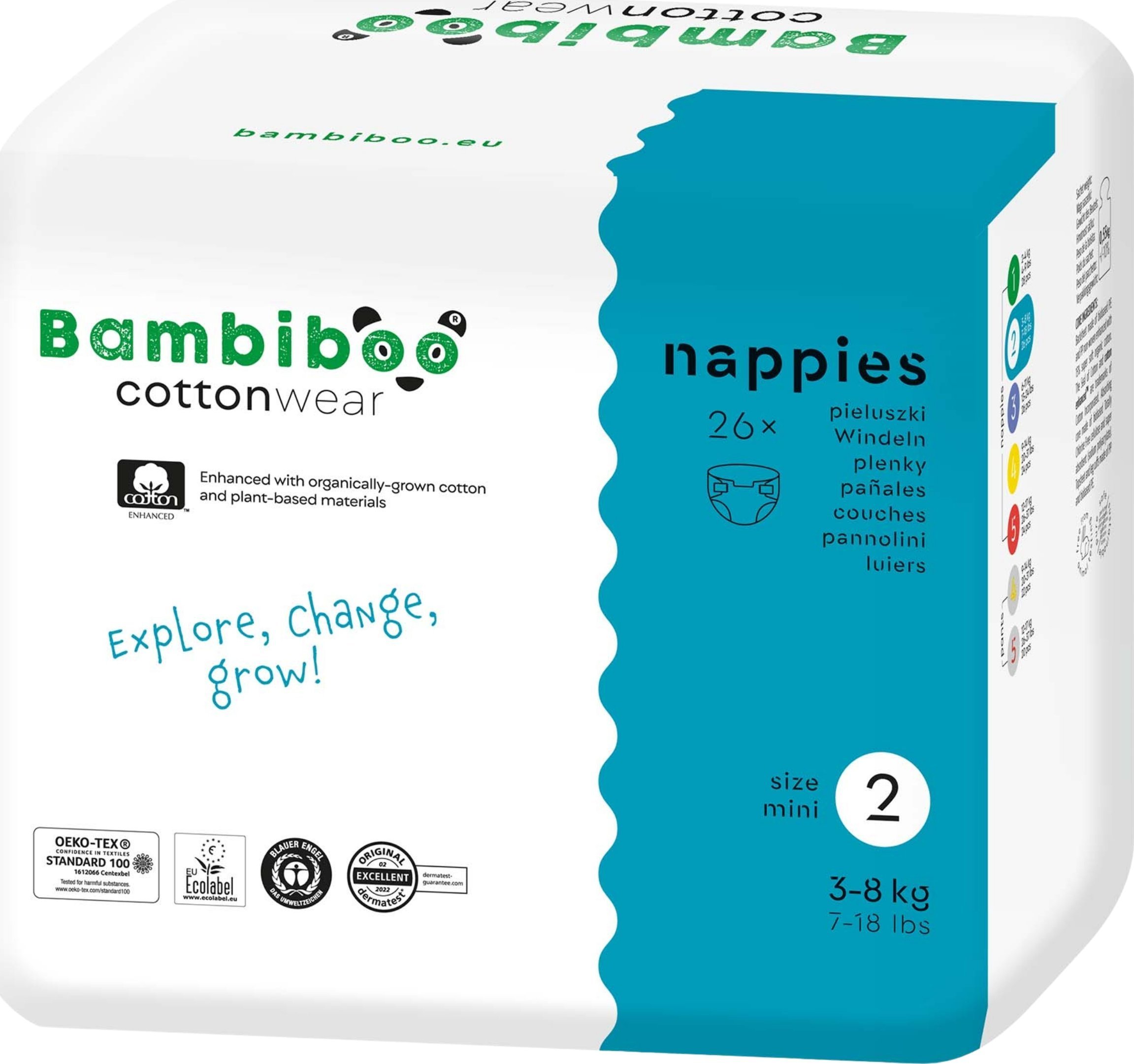 BAMBIBOO-PIELUCHY JEDNORAZOWE Z BAWEŁNĄ R2.26SZT