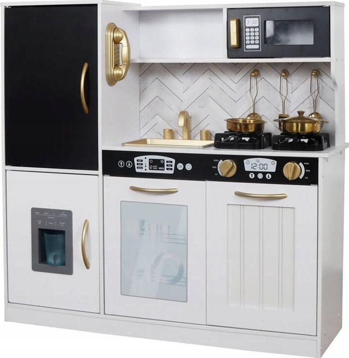 Duża kuchnia drewniana dla dzieci lodówka piekarnik kostkarka zlew ZA5269