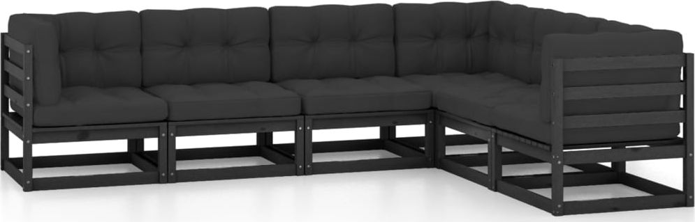 vidaXL 6-cz. zestaw wypoczynkowy do ogrodu, z poduszkami, lita sosna