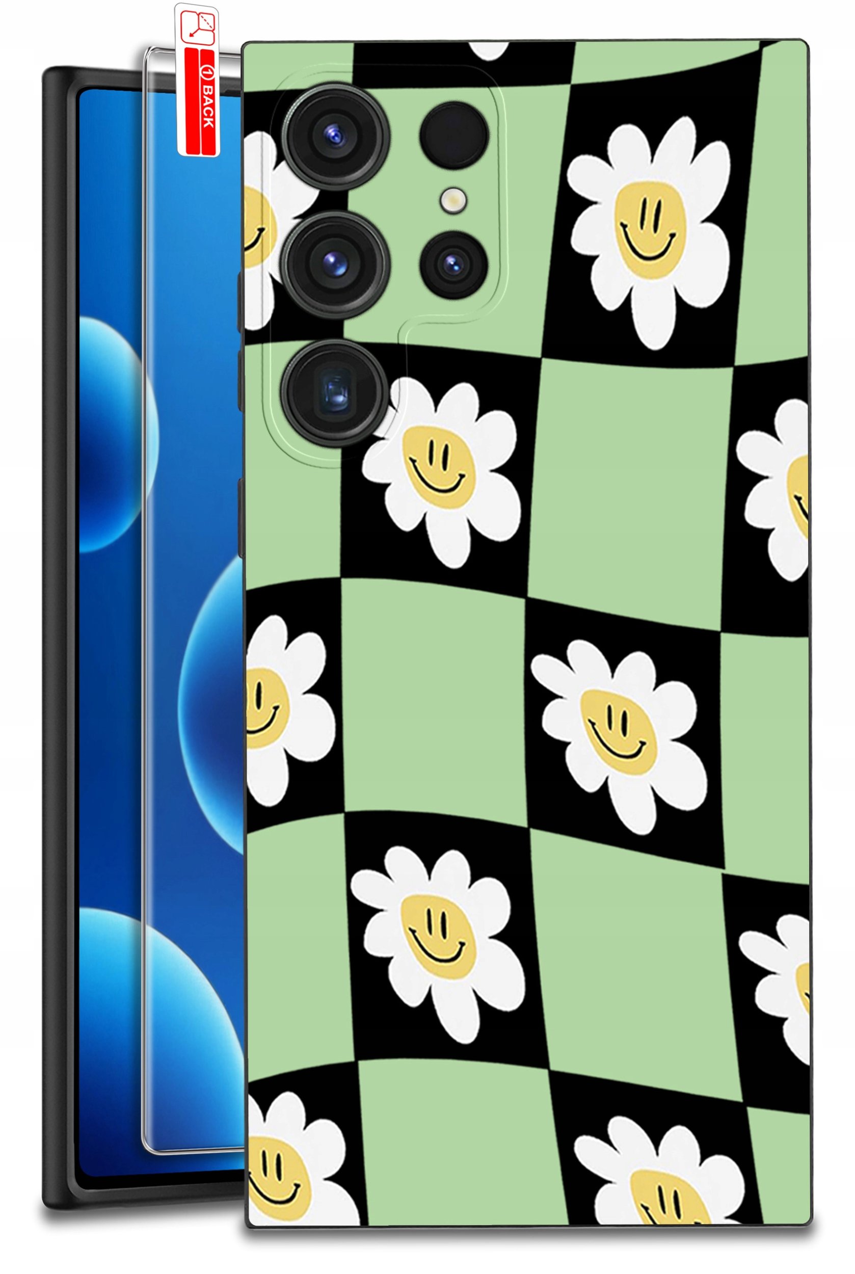 ETUI do Samsung Galaxy S25 Ultra WZORY | SILIKONOWE MATT CASE + SZKŁO 9H