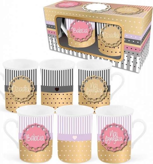 BGtech Zestaw 2 kubków Fajna Babica Dziadek 290 ml