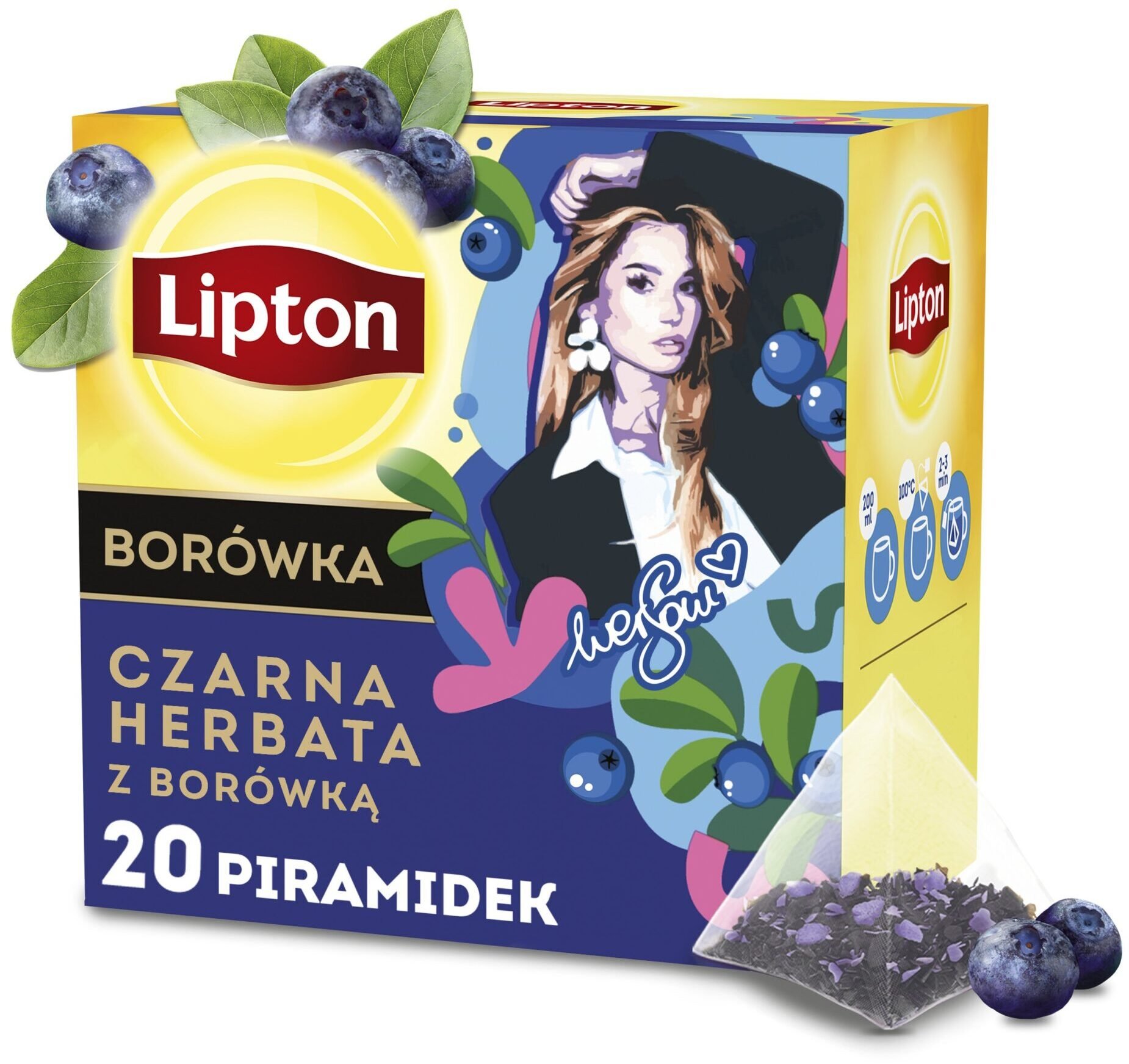 Lipton Czarna herbata z borówką 20 piramidek - Edycja specjalna Wersow