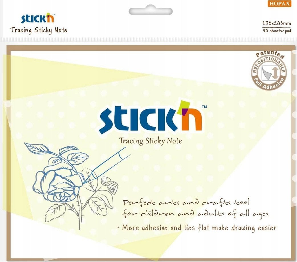 Stickn Notes samoprzylepny 152x203mm przezroczysty 30K