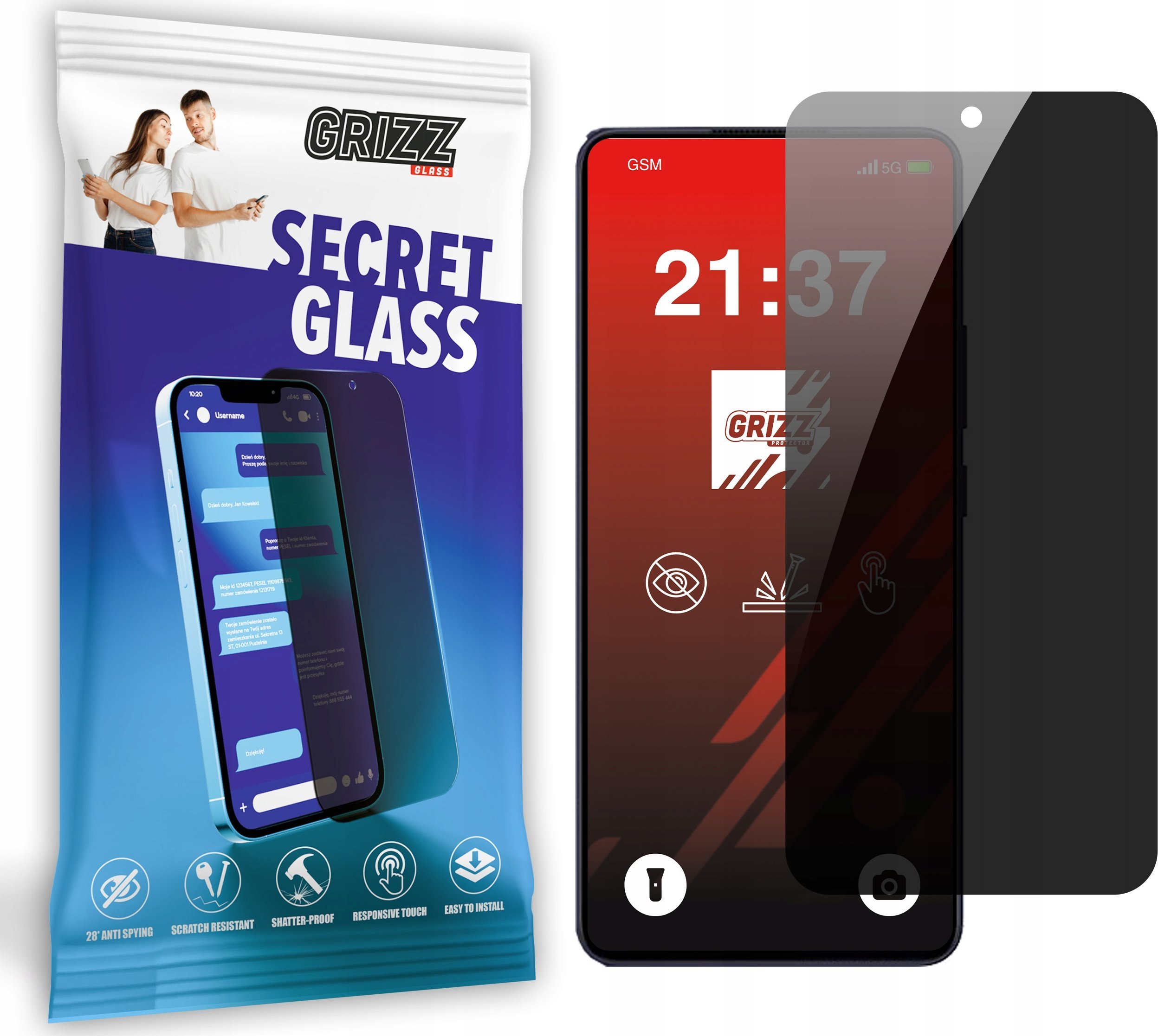 Szkło prywatyzujące GrizzGlass SecretGlass do Oppo Reno13 F