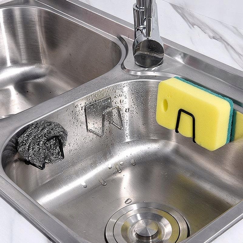 SHOPUJ.PL UCHWYT DO ZLEWU NA GĄBKĘ ZMYWAK CZARNY