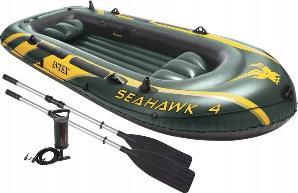 Intex Ponton Intex Seahawk 4 Osobowy Wędkarski Wiosła + Pompka 351 X 145 X 48 Cm