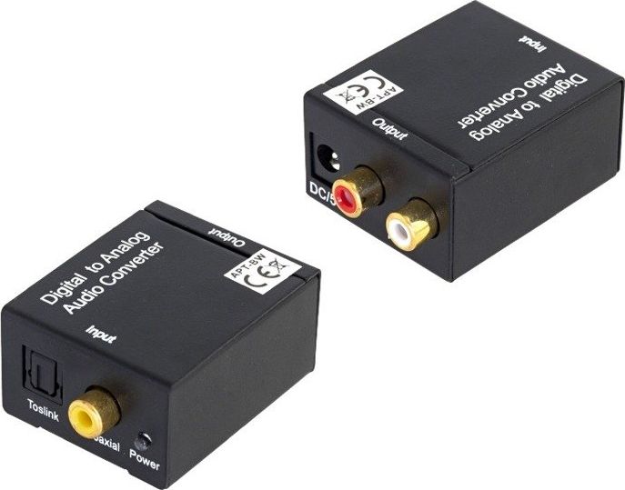 Adapter AV Apte Toslink - RCA (Cinch) czarny