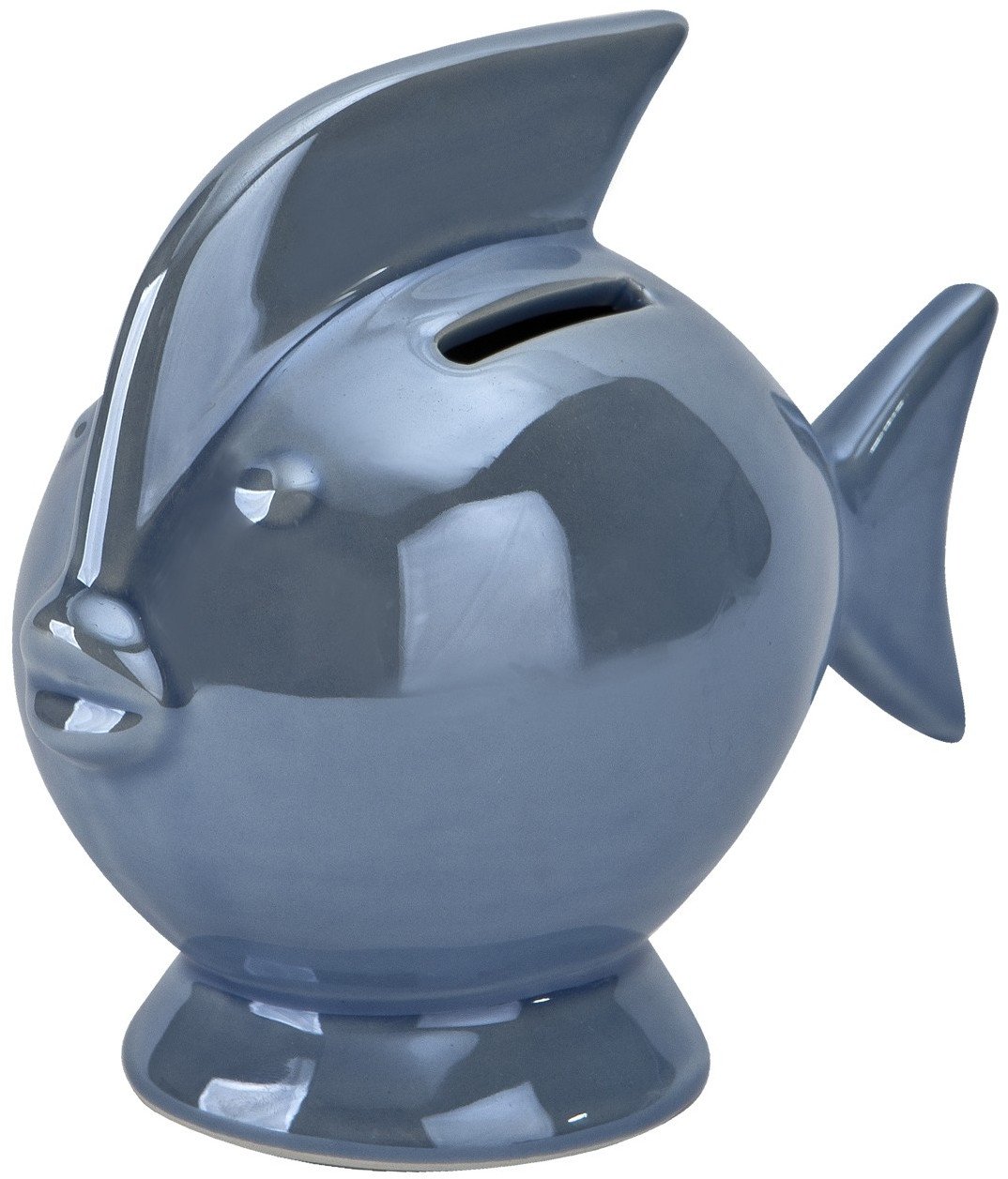 Skarbonka ceramiczna Ryba błękitna mała 14x7,5 cm