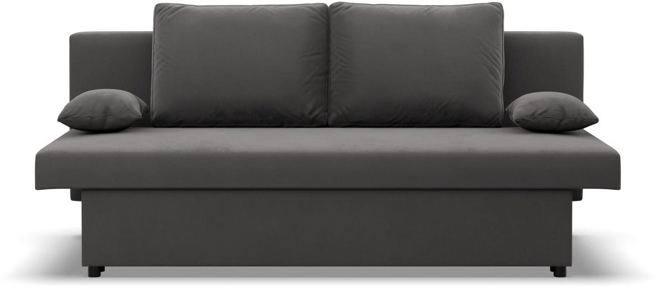 Kanapa, funkcja spania, Hugo, 191x91x92 cm, ciemny szary | TYLETEGOTU