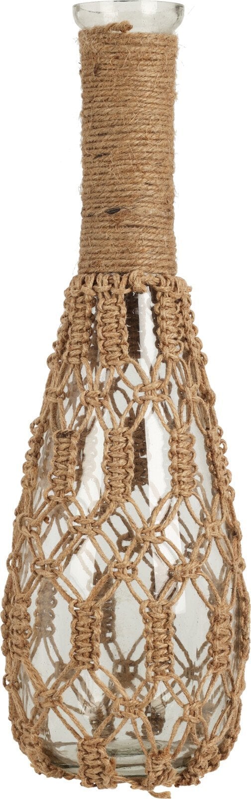 Home Styling Collection Szklany wazon z plecionym sznurkiem, 30 cm
