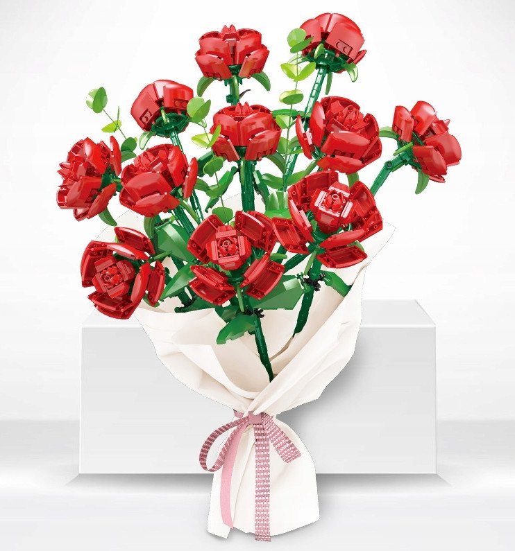 Klocki Kwiaty Bukiet Kwiatów 9 róż Konstrukcyjne 568 el.