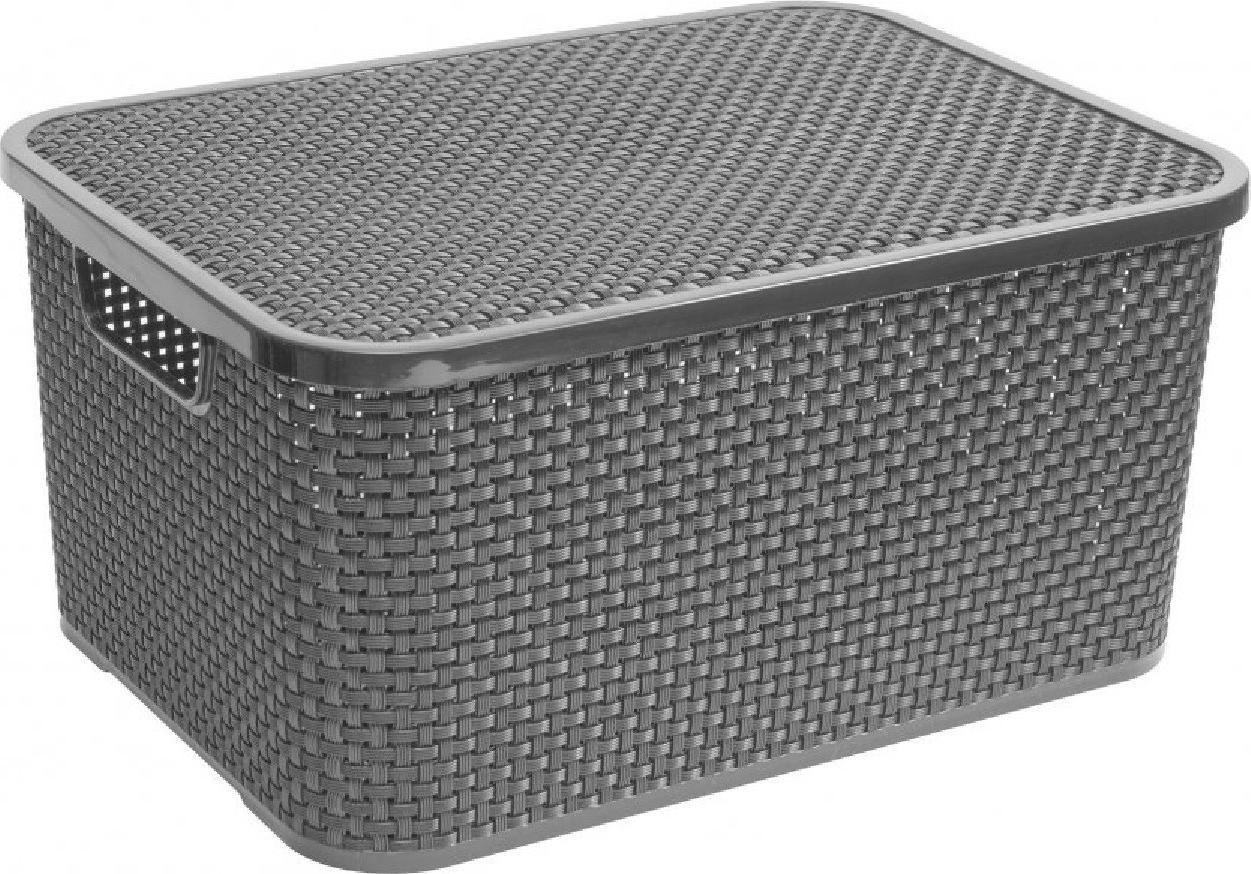 Branq Koszyk rattanowy z pokrywą 19L antracyt