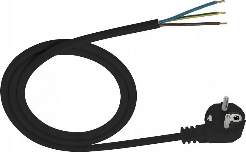 UN PRZEWÃD PRZYÅÄCZ.Z WTYCZKÄ KÄTOWÄ 3*1.5 OMY Å»O 1.5M CZARNY
