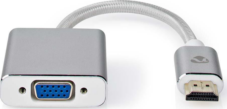 Adapter AV Nedis Nedis CCTB34900AL02 adapter kablowy 0,2 m HDMI Typu A (Standard) VGA (D-Sub) Srebrny