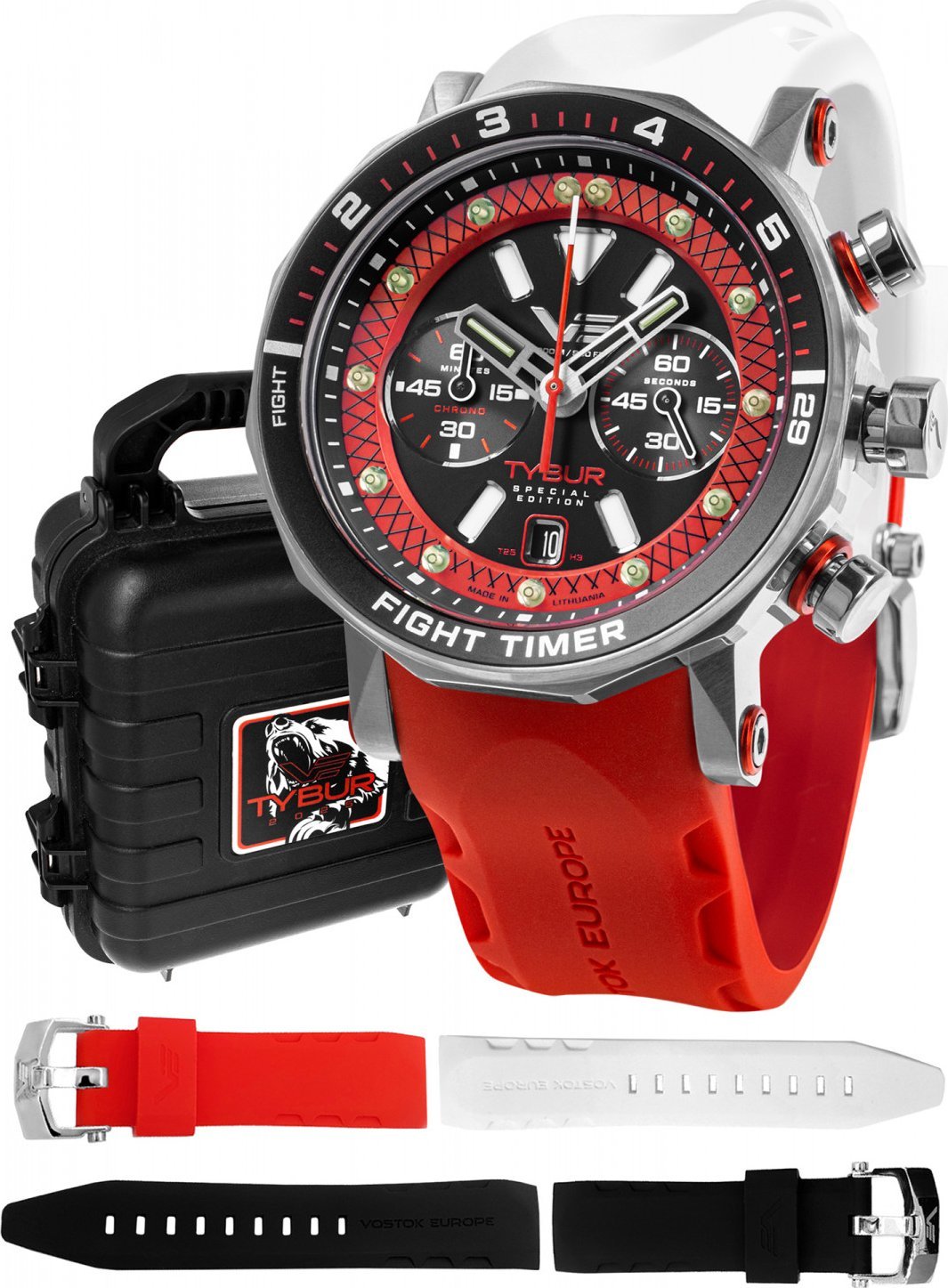 Zegarek męski Vostok Europe 6S21-620A484 czerwony