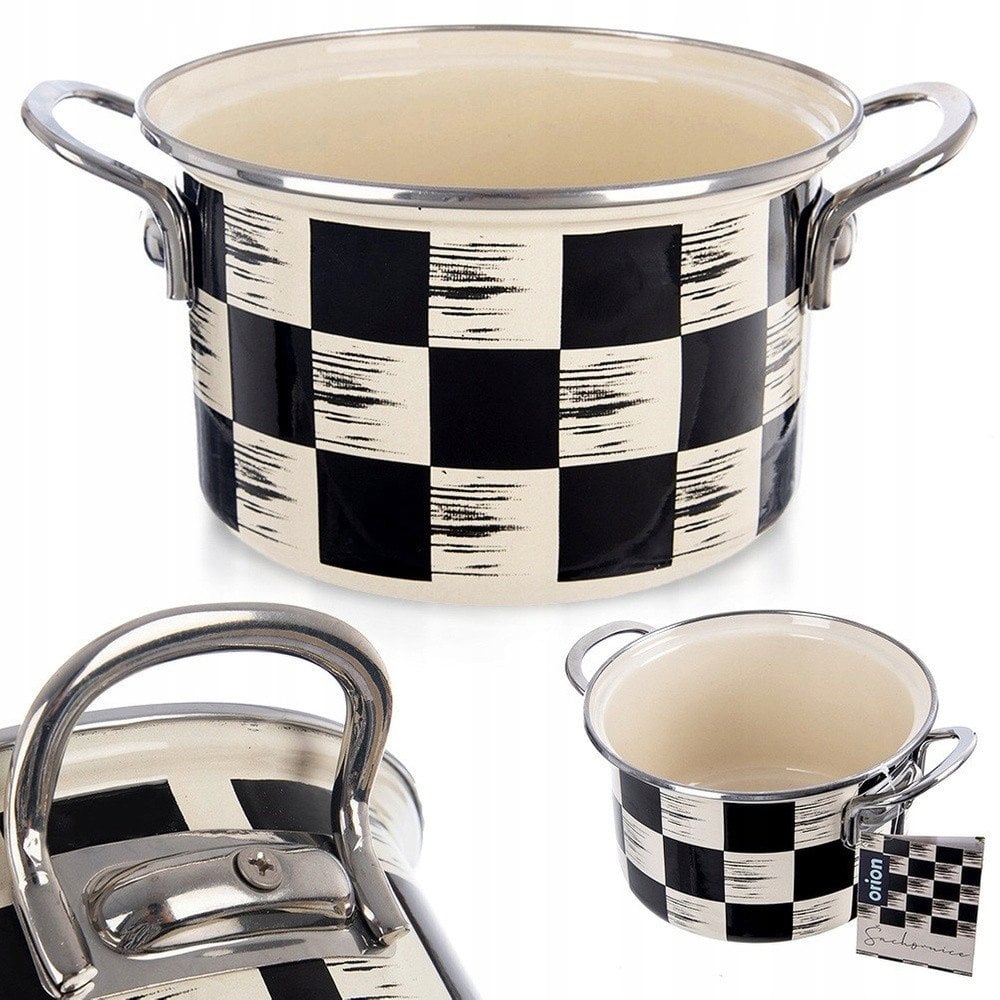 Garnek emaliowany SZACHOWNICA 18 cm, 2 l