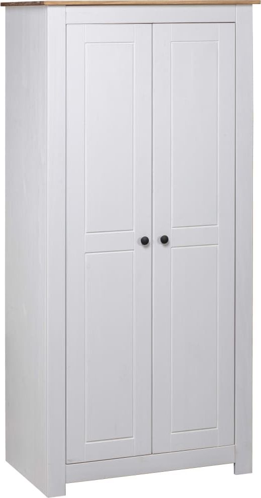 vidaXL Szafa, biała, 80 x 50 x 171,5 cm, lita sosna, seria Panama