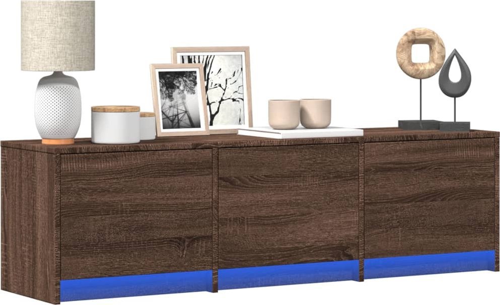 Listwa zasilająca vidaXL Szafka TV z LED, brązowy dąb, 140x34x40 cm