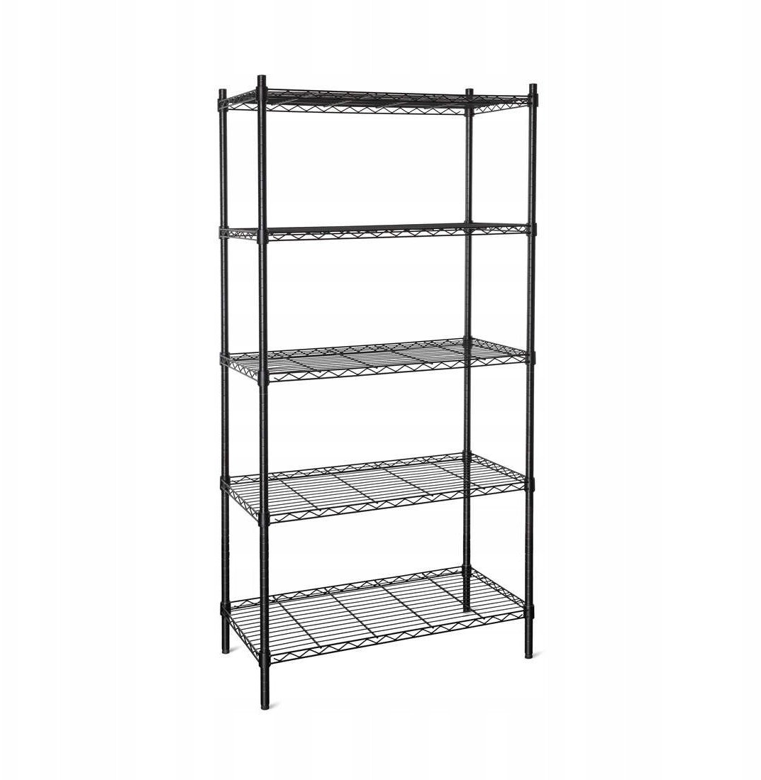 Regał 5-półkowy 1200x450x1800 mm ze stali malowanej proszkowo | TECHNICA, Black Series