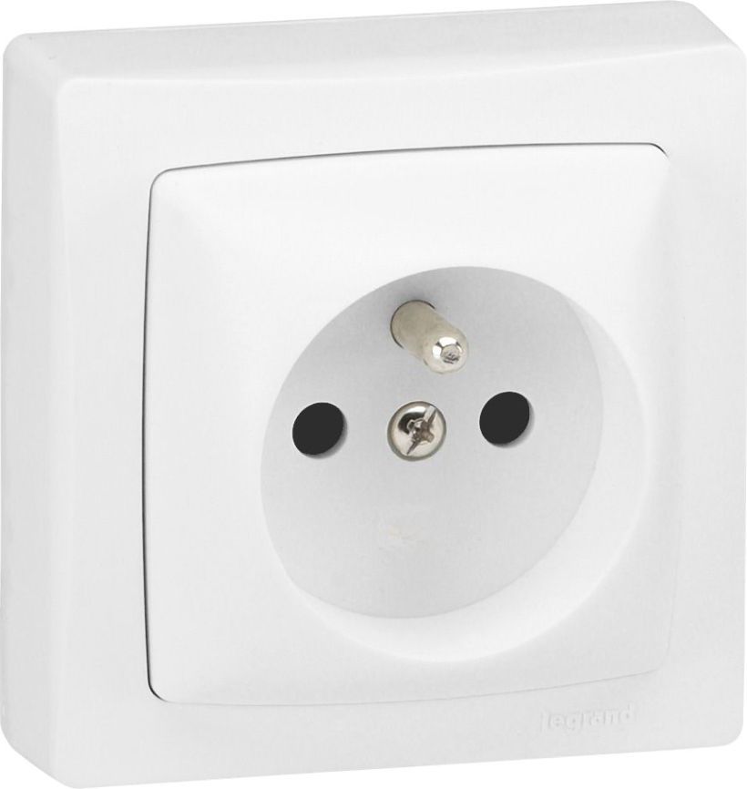 Legrand OTEO Gniazdo pojedyncze z/u 16A z przesłonami białe (086027)