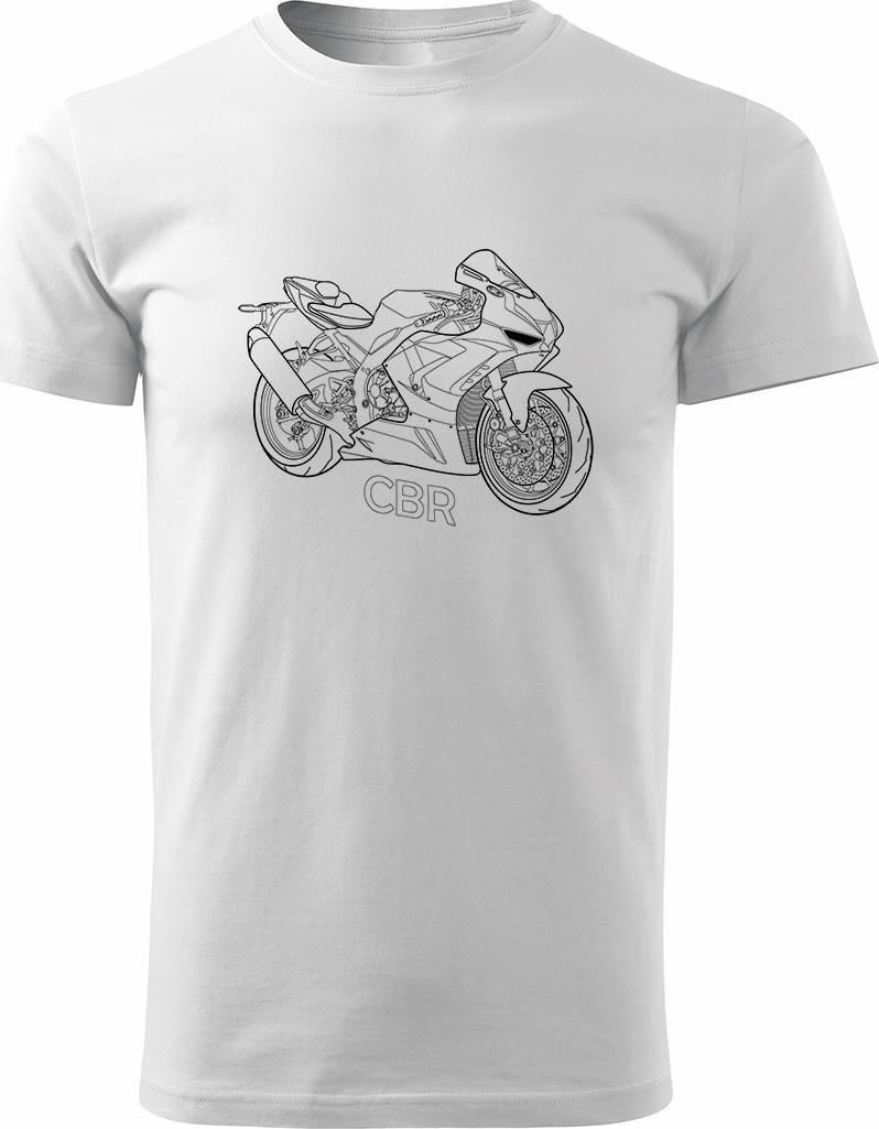 Topslang Koszulka na motor z motocyklem Honda CBR 1000 600 męska biały REGULAR L
