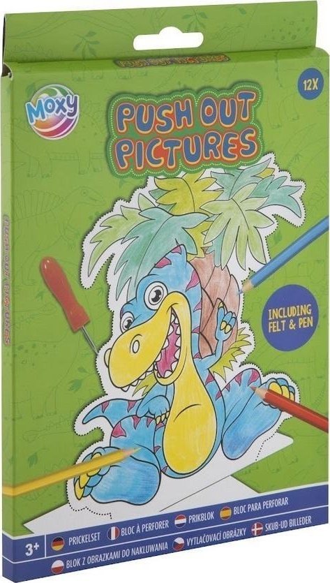 Obrazki wypychane do malowania Dinozaur 12 arkuszy