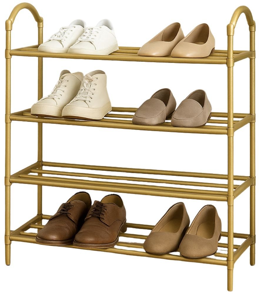 Półka na buty obuwie organizer szafka piętrowa złoty regał 4 poziomy duży