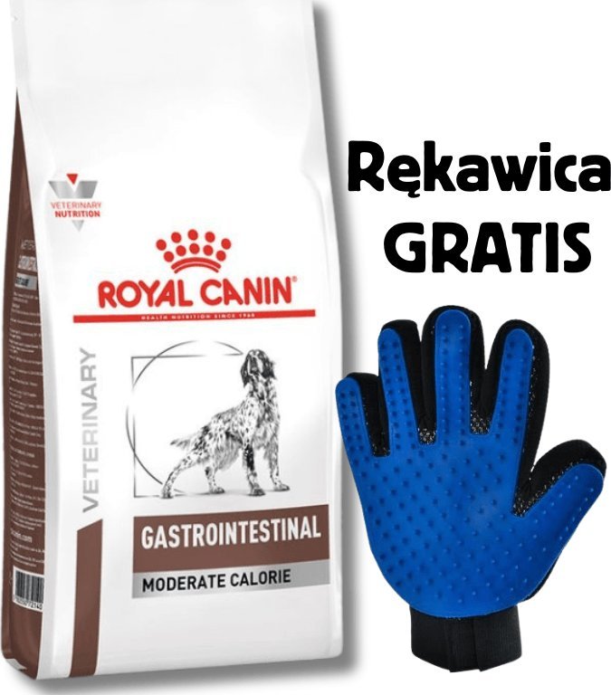 Royal Canin Gastro Intestinal Moderate Calorie GIM23 15 kg + Rękawica do czesania