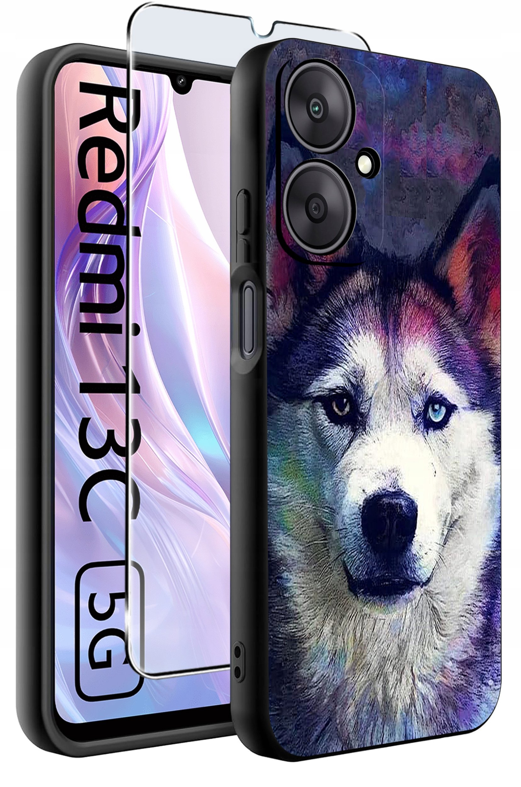 ETUI do Xiaomi Redmi 13C 5G WZORY |SILIKONOWE MATT CASE +SZKŁO HARTOWANE 9H