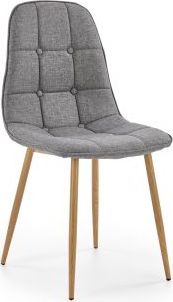 Halmar Krzesło K316 szare tapicerowane na metalowych nogach HALMAR