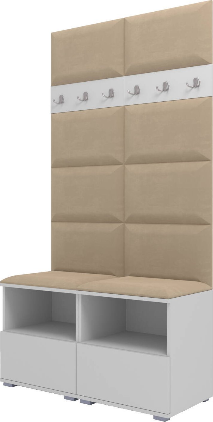 Ravio Tapicerowana garderoba Nela III - kolor biały + tkanina Trinity 04