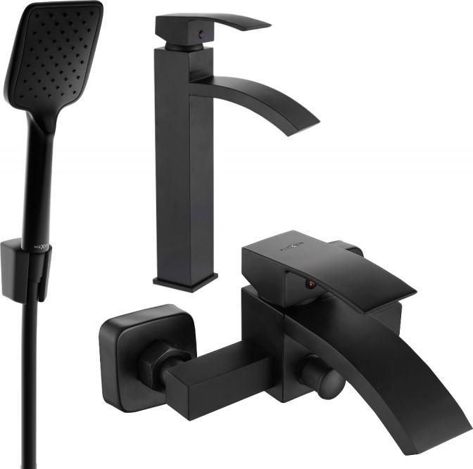 Mexen Mexen Libra R62 zestaw wannowy, czarny - 745113R62-70