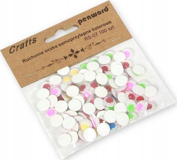 Polsirhurt Dekoracje Ruchome oczka RS-07 10mm samoprzylepne 100 sztuk