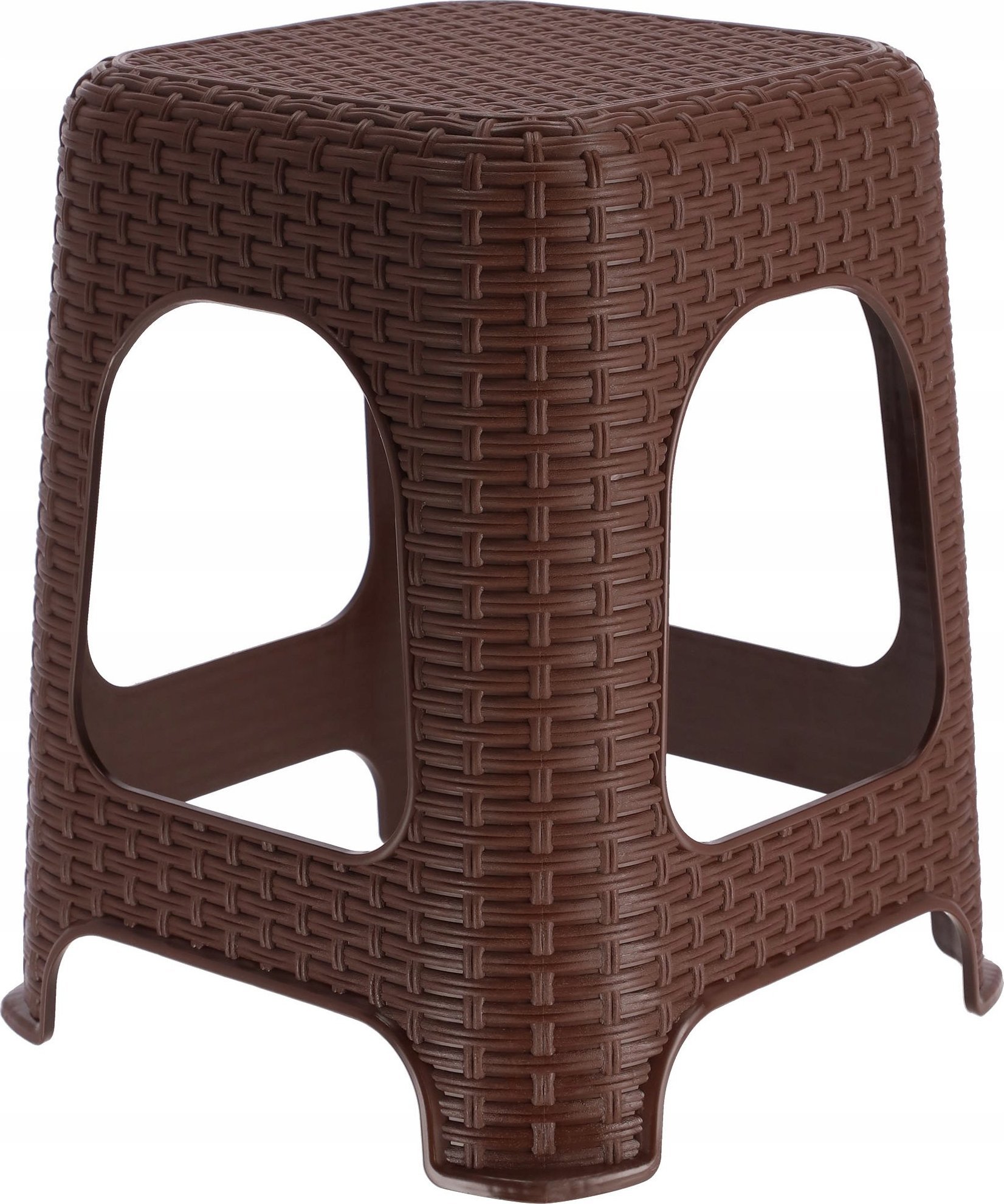 Kadax Taboret Kuchenny Stołek Krzesło Rattan Brązowy