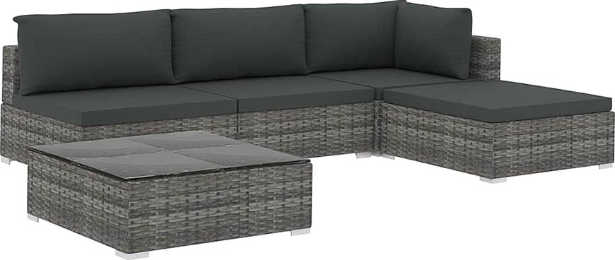 Elior 5-częściowy szary zestaw wypoczynkowy do ogrodu - Begi 5A