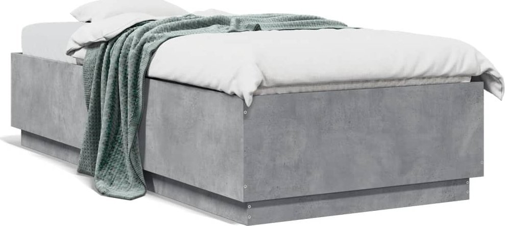 vidaXL vidaXL Rama łóżka z LED, szarość betonu, 100x200 cm