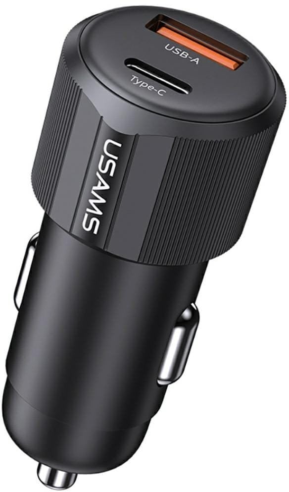 Ładowarka samochodowa USAMS YT Series CC283 60W 1xUSB-A 1xUSB-C czarny