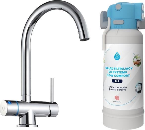 Dafi System filtrowania wody Dafi Flow Comfort + Bateria Vito Led Chrom