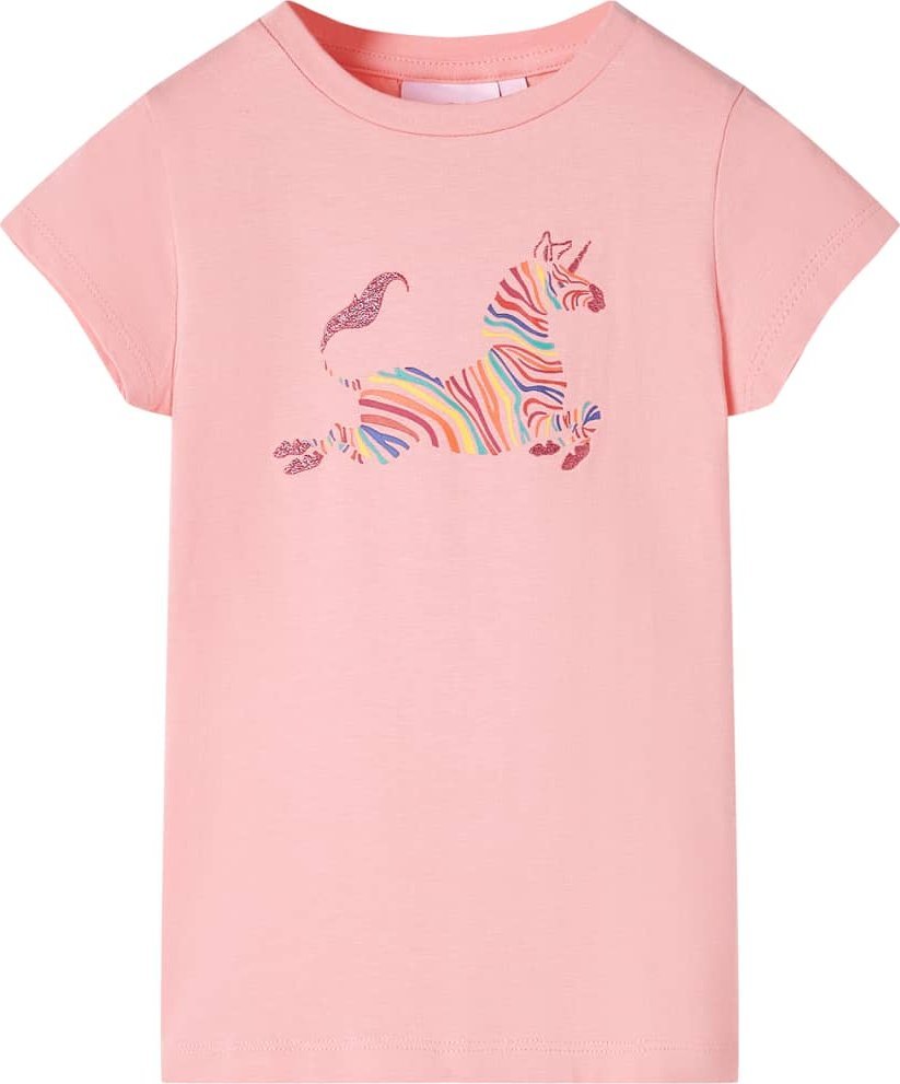 vidaXL Koszulka dziecięca z krótkimi rękawami, różowa, 104