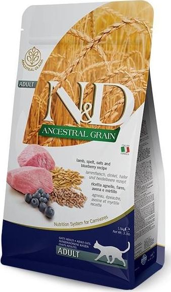 Farmina N&D ANCESTRAL GRAIN CAT LAMB, SPELT, OATS AND BLUEBERRY ADULT 1,5kg
