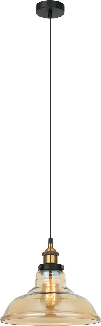 Lampa wisząca Italux Hubert retro czarny (MDM-2381/1 GD+AMB)